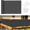 Sunnylaxx balkono privatumo uždanga, balkono uždangalas, 90 x 600 cm, apsauga nuo vėjo, nepermatoma balkono danga, 160 g/m² poliesteris (pes), apsauga nuo vėjo ir uv spindulių, su kilpomis ir kabelių raišteliais, antracito spalvos