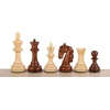 Sunrise Chess & Games Kolumbietiški šachmatų figūros - akacija ir buksmedis, 3.75 colio, rankų darbo, sunkios, egzotiško medžio dizainas