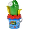 Super Mario kūdikio kibirėlių rinkinys, žaislai smėliui, 5 dalys, kibirėlis, sietelis, kastuvas, grėblys, laistytuvas, 11 cm, skersmuo: 14 cm, nuo 10 mėnesių, žalias