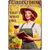 Superdant metalinis ženklas lady gardener skardinis ženklas highball girls retro skardinis ženklas kaimo namo menas vintažinis ženklas aš sodinu aš geriu miegamojo dekoras vintažinis sienų menas kavinės plakatui