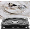 Suppro Pasukamas padėklas Turntable Seat, 360° besisukantis Lazy Susan guolis, galvanizuotas plienas virtuvės stalviršiams, spintelėms, televizorių staliukams, Turntable guolis (juodas, 6 colių storio)