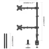 Laikiklis Suptek Md6821db Dvigubas monitoriaus stovas, 80cm aukščio, 2x 13-27 colių