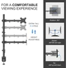 Laikiklis Suptek Md6821db Dvigubas monitoriaus stovas, 80cm aukščio, 2x 13-27 colių