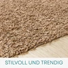 Surya Home Shaggy Berber kilimas – pūkuotas kilimas svetainei, valgomajam, miegamajam, ilgo plauko aukšto plauko kilimas pūkuotas – didelis kilimas 120 cm apvalus, šviesiai smėlio spalvos kilimas svetainei