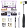 Swpeet 80 vnt. - 40 rinkinių 10 mm skylės kilpos, storos 4 spalvų metalinės kilpos ir 3 vnt. reguliavimo įrankis, minkštas guminis plaktukas drobės odos remontui