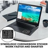 Synerlogic Chromebook (chrome Os) spartusis klavišų lipdukas, neliekantis likučių laminuotas vinilo apgaulės lapelis Chromebook klaviatūros lipdukas 76 x 61 mm (juodas)