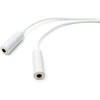 System-s audio y kabelis 20 cm stereo aux jack 3.5 mm male į 2 x female adapteris, baltas