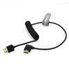 Szrmcc 8k 2.1hdmi kabelis stačiu kampu hdmi pintas spiralinis kabelis didelės spartos hdmi kabelis, skirtas su cam e2 port keys bm5 atomos shinobi ninjav v monitoriui so-ny canon kamerai 50 cm