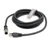 Szrmcc M12 A Code 8 kontaktų kištukinis į Rj45 ethernet cat6 gigabitinis ekranuotas vandeniui atsparus jutiklio pavaros kabelis, skirtas cognex in-sight 7000 dmr-300 kameros vaizdo jutikliams (juodas, 2 m)