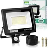 Tailcas 100 W led prožektorius su judesio davikliu lauke, 6500 K šaltai balta itin ryški 144 led prožektorius, 9000 lm lauko prožektorius, ip66 atsparus vandeniui prožektorius kiemui, sodui, garažui
