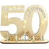 Taimeimao medinė svečių knyga 50-ojo gimtadienio proga su led girliandomis moterims ir vyrams vestuvių metinių stalo dekoravimui 1974-2024 šeimai ir draugams