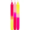 Talking Tables 3 smailėjančių žvakių rinkinys Ombre bekvapis neoninis rožinis, oranžinis ir geltonas 20 cm