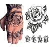 Tattooland laikina tatuiruotė nuplaunama didelė rožė su užrašu 'dream'