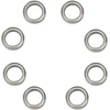 Tbest rc guoliai, 8 vienetai 10 x 15 x 4 mm metaliniai rutuliniai guoliai, skirti hpi wr8 b021 st/mt rc automobilių atsarginėms dalims (sidabriniai)