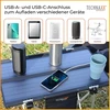 Technaxx sulankstomas saulės energijos stovyklavimo stalas Tx-251 - nešiojamas saulės baterijų įkroviklis su 2 x Usb įkrovimo prievadais ir kompaktišku dizainu - idealus stovyklavimui ir lauke, juodas
