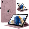 Tedtikjt dėklas, skirtas lenovo tab m10 plus (3-osios kartos) 10.6 colių 2022, pu odinis 360° pasukamas daugia kampų stovas, medžio planšetinio kompiuterio apsauginis dėklas, skirtas tab m10 plus (3-osios kartos) tb125 / tb128, rožinis auksas