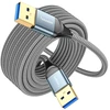Teeaam Usb 3.0 kabelis 0.3 m itin spartus kabelis A Male į A Male Usb jungties kabelis, suderinamas su spausdintuvais, modemais, standžiaisiais diskais, kameromis ir kt. Pilkas