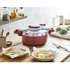 Tefal Clipso Minut Duo slėginė viryklė 5 l aliumininė slėginė viryklė su 5 saugos sistemomis ir lengvu valdymu viena ranka, lėta ugnis, puodo režimas, garų funkcija, slėginė viryklė