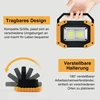 Tekstap Led statybinis prožektorius su baterija, nešiojama kempingo lempa, 2 x Cob 30 W 1500 Lm Led darbo lemputė Usb garažui, lauko stovyklavimui, žvejybai, avarinėms statybvietėms, 3 šviesos režimai (2 vnt.)