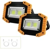 Tekstap Led statybinis prožektorius su baterija, nešiojama kempingo lempa, 2 x Cob 30 W 1500 Lm Led darbo lemputė Usb garažui, lauko stovyklavimui, žvejybai, avarinėms statybvietėms, 3 šviesos režimai (2 vnt.)