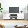 TV staliukas Televizoriaus spintelė, balta, 150x30x50cm, mediena, blizgi