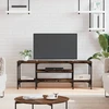 TV staliukas Televizoriaus spintelė, dūminė, 121x35x45cm, mediena ir geležis