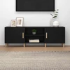 TV staliukas Televizoriaus spintelė, juoda, 150x30x50cm, apdirbta mediena