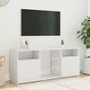 TV staliukas Televizoriaus spintelė su LED apšvietimu, balta, 120x30x50cm