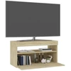 TV staliukas Televizoriaus spintelė su LED apšvietimu, ąžuolo, 75x35x40cm