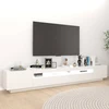 TV staliukas Televizoriaus spintelė su LED apšvietimu, balta, 260x35x40cm