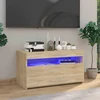 TV staliukas Televizoriaus spintelė su LED apšvietimu, ąžuolo, 75x35x40cm