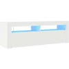 TV staliukas Televizoriaus spintelė su LED apšvietimu, balta, 120x35x40cm