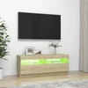 TV staliukas Televizoriaus spintelė su LED apšvietimu, ąžuolo, 100x35x40cm