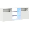 TV staliukas Televizoriaus spintelė su LED apšvietimu, balta, 120x30x50cm