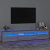 TV staliukas Televizoriaus spintelė su LED, pilka ąžuolo, 210x35x40cm