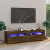 TV staliukas Televizoriaus spintelės su LED, 2vnt., ąžuolo, 75x35x40cm