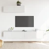 TV staliukas Televizoriaus spintelių komplektas, 3 dalių, baltas, mediena