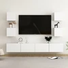TV staliukas Televizoriaus spintelių komplektas, 6 dalių, baltas, mediena