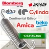 Tempimo spyruoklė indaplovės durelėms, 121 mm skersmens, 19 mm, su originaliu kodu 1783160300, durelių spyruoklė beko, altus, amica, arcelik, blomberg, continental edison onix tech