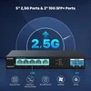 Tenda Tem2007x 2.5gbit komutatorius su 5 x 2.5g prievadais ir 2 x 10g Sfp+ prievadais, nevaldomas 2.5 gigabito ethernet Lan komutatorius (plug and play, be ventiliatoriaus, montuojamas ant stalo/sienos, metalinis korpusas, juodas)