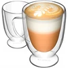 Terminės stiklinės latte kavai, arbatai su padėkliuku ir ausimi Miowi 2x260ml