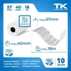 Terminiai kasos aparatu popieriaus ritinėliai 57mm x 40mm (18m) - 10 vnt.