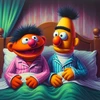 Termo aplikacija, užlydoma etiketė drabužiams Sesame Street Bert Ernie
