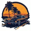 Termo lipdukas ant marškinėlių, rankinės, marškinėlių Ford Mustang Shelby Palmy Słońce