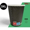 Terryshop74 100 vienetų Xxxl 250 ml popierinių puodelių rinkinys karštiems ir šaltiems gėrimams, kapučino, alaus gėrimams (juodi dryžiai)