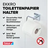 Tesa ekkro tualetinio popieriaus laikiklis, blizgus chromas, įsk. klijų sprendimą, didelė laikymo galia (iki 6kg), 53 mm x 140 mm x 99 mm