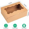 Testyu 30 vnt. sausainių dėžučių su langeliu, 21 x 15 x 7,5 cm kraft popieriaus dovanų dėžutė ruda kraft popieriaus dėžutė dovanų dėžutės kepyklai šokolado šokolado dėžutės pakuotė