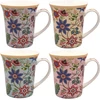 The Leonardo Collection William Morris Lustre Artemis puodelių rinkinys, 4 puodeliai virtuvei ir namams, stilingas indų rinkinys bet kokiai progai, gražus kavos puodelių rinkinys vyrams, dovanos