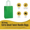 Thepaperbagstore 10 itin mažų popierinių maišelių vakarėliams ir dovanoms su rankenėlėmis - žali - 140 x 210 x 80 mm