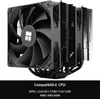Thermalright Tr Peerless Assassin 120 Se Juodas, 6 šiluminiai vamzdeliai, dvigubas Tl-c12c Pwm ventiliatorius, 155 mm aukštas Cpu aušinimas, skirtas Am4/am5 ir Intel Lga 1851/1700/1150/1151/1200 (pa120se Juodas)